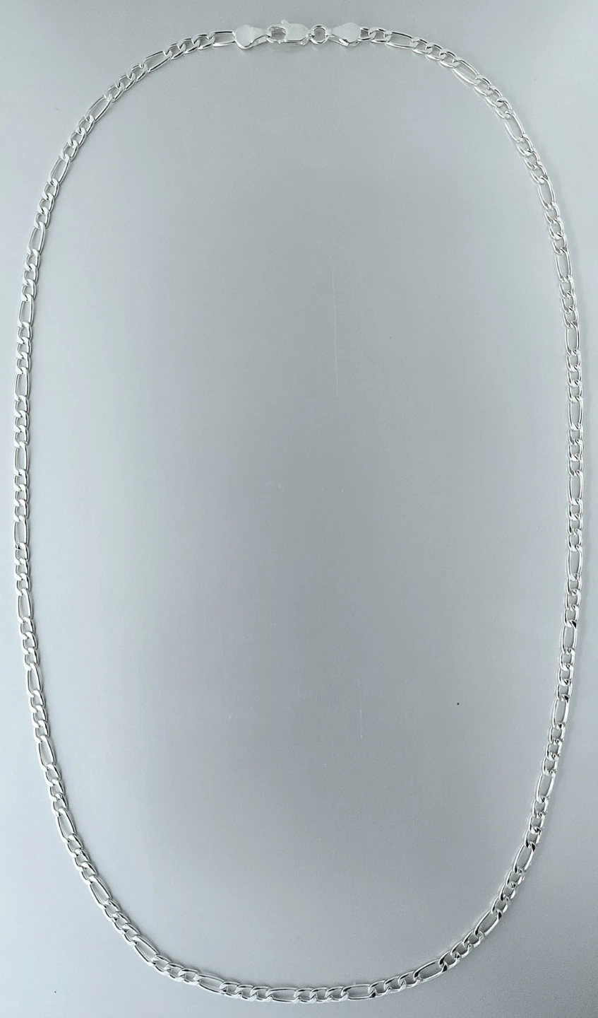Silver Figaro Flat Link Chain