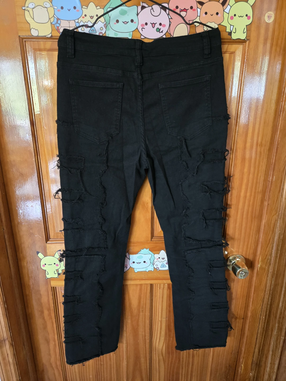 Y2K Black Layered Shredded Distressed Jeans - photo 2