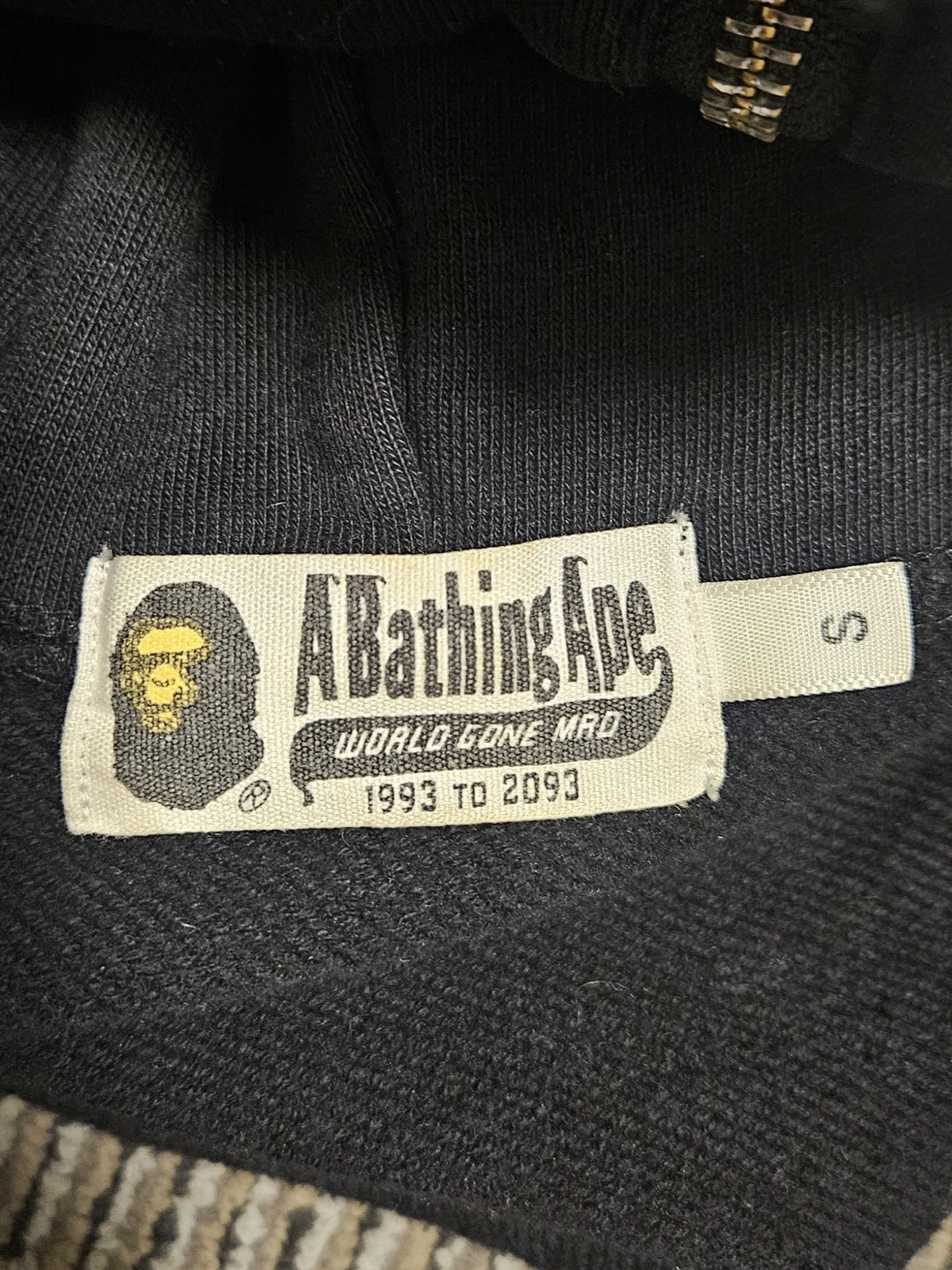 REAL AUTHENTIC Black Bape Full Zip Men's Hoodie - photo 5