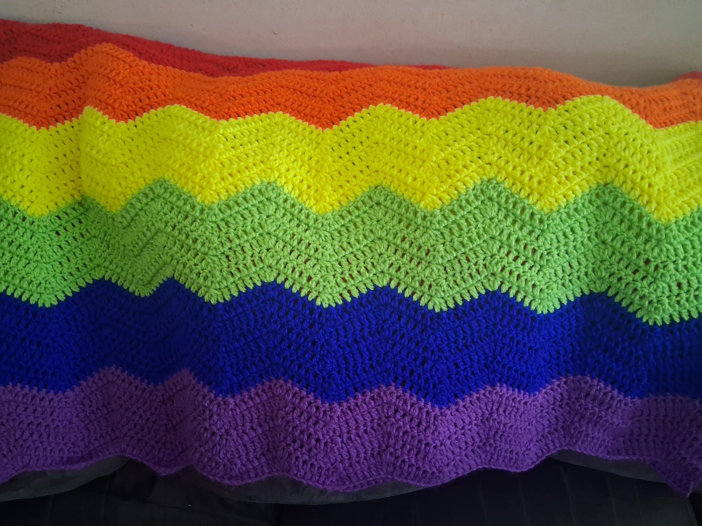 Handmade Rainbow Crochet Blanket - photo 2