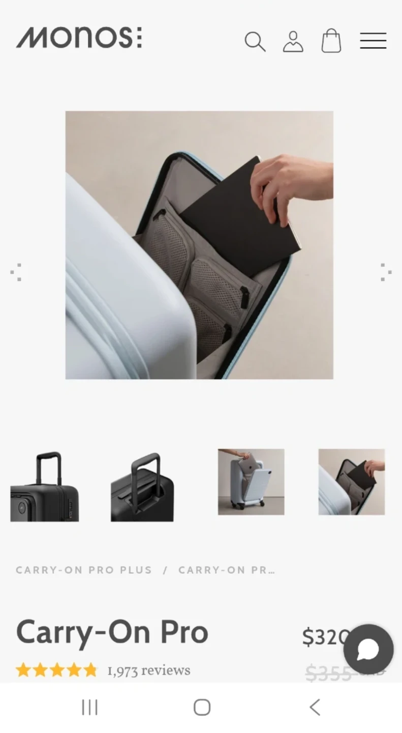 Brand New Monos Carry-On Pro Luggage - Black - photo 5