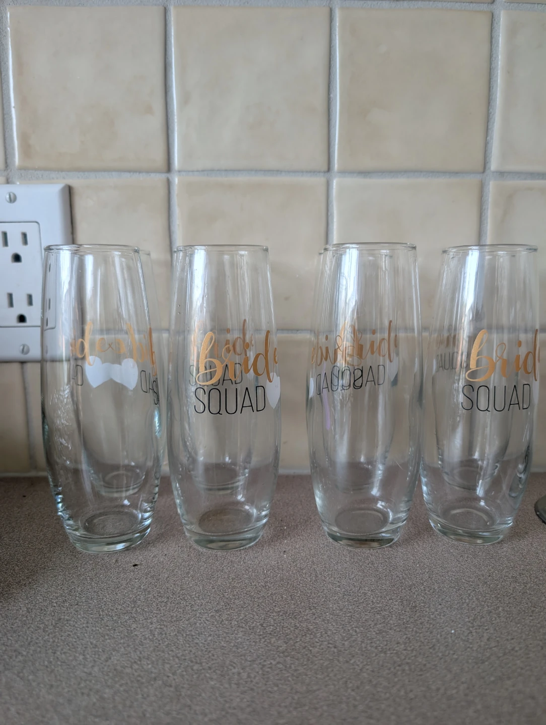 Bride Squad Stemless Wine Glasses (Set of 8)