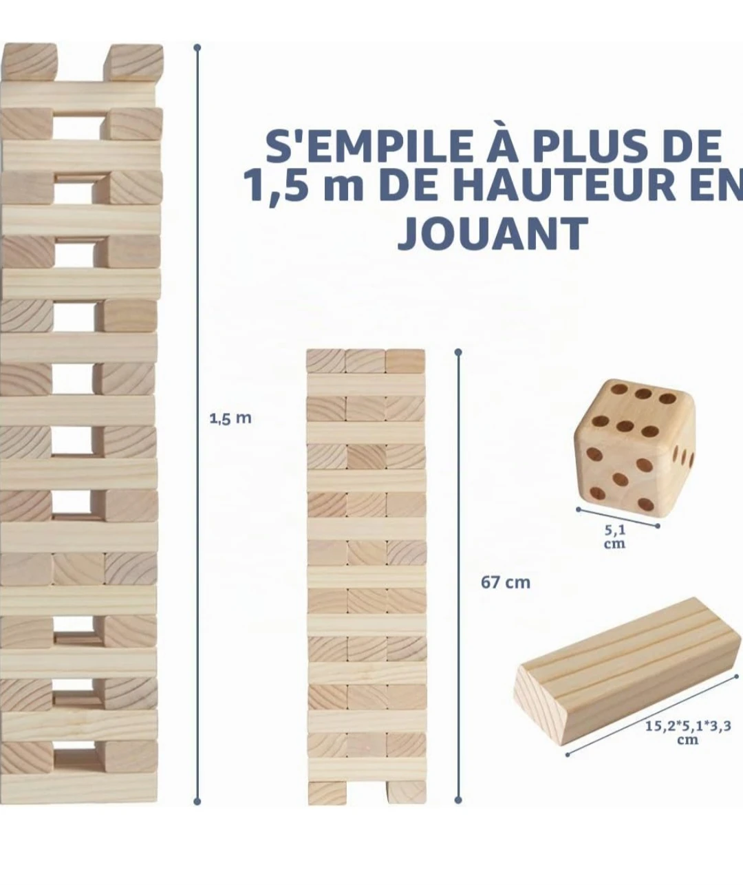Wooden Tumbling Tower Game Blocks