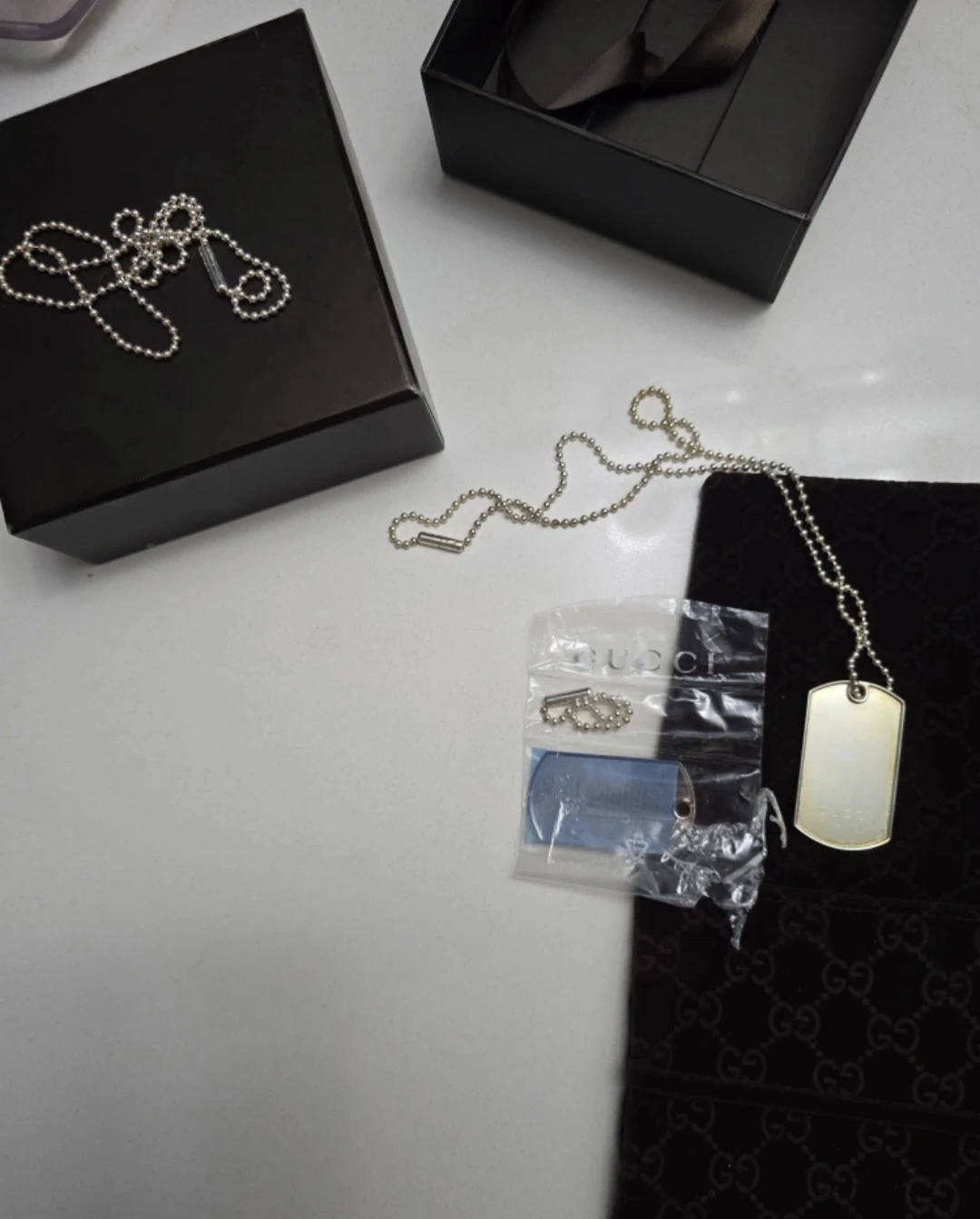 GUCCI Dog Tag Necklace with Box
