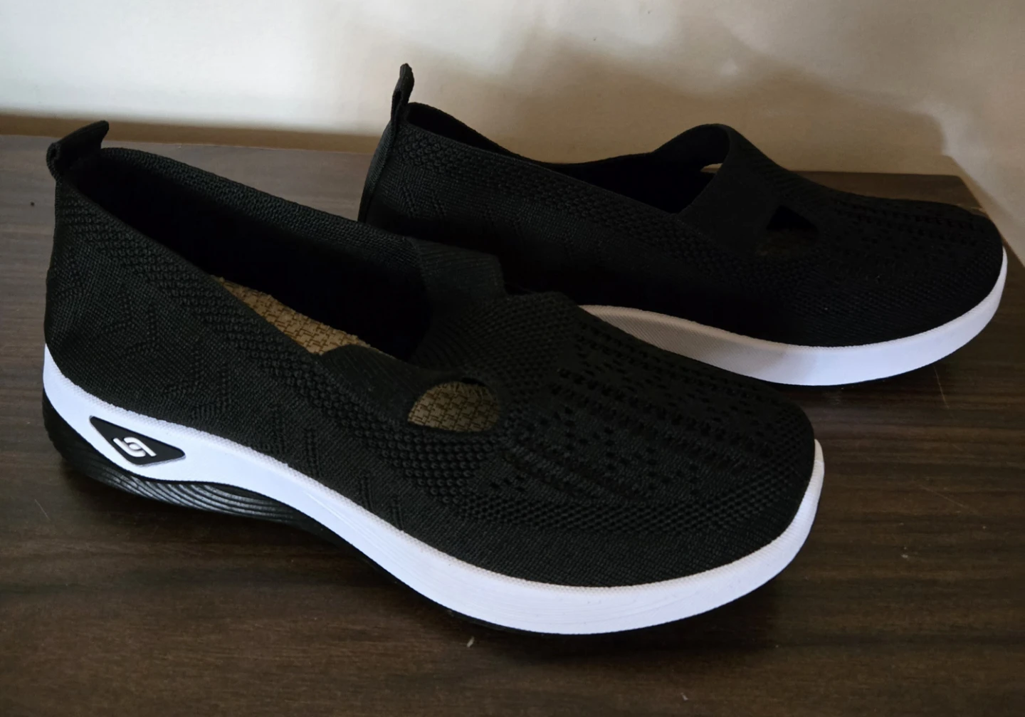 Women's Black Slip-On Sneakers