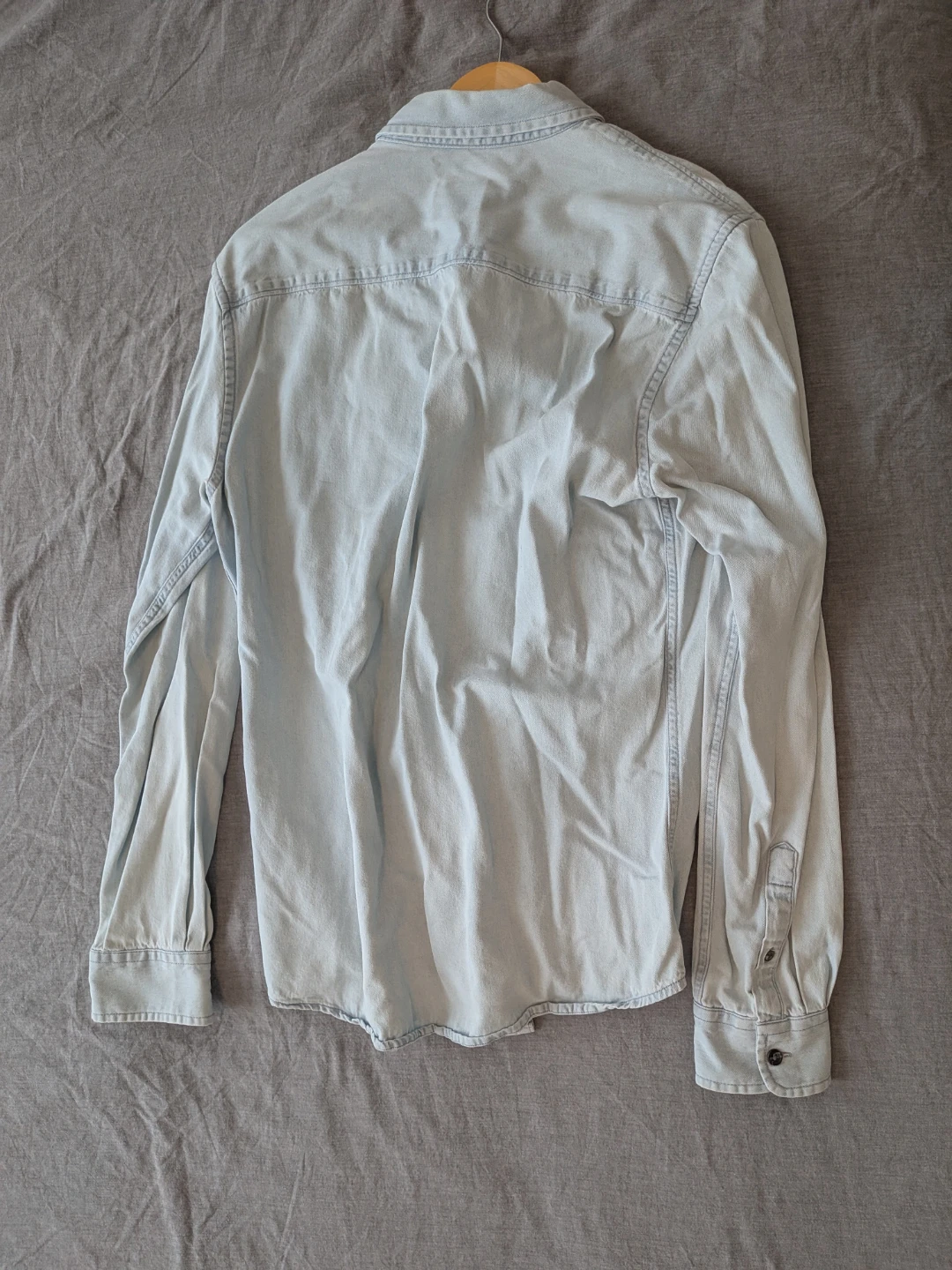 ONLY & SONS Slim Fit Light Wash Denim Shirt Size S - photo 3