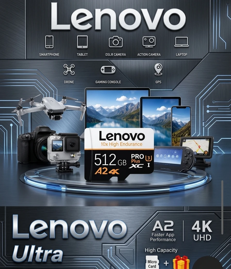 Lenovo 512GB microSDXC UHS-I U3 V30 A2 Card
