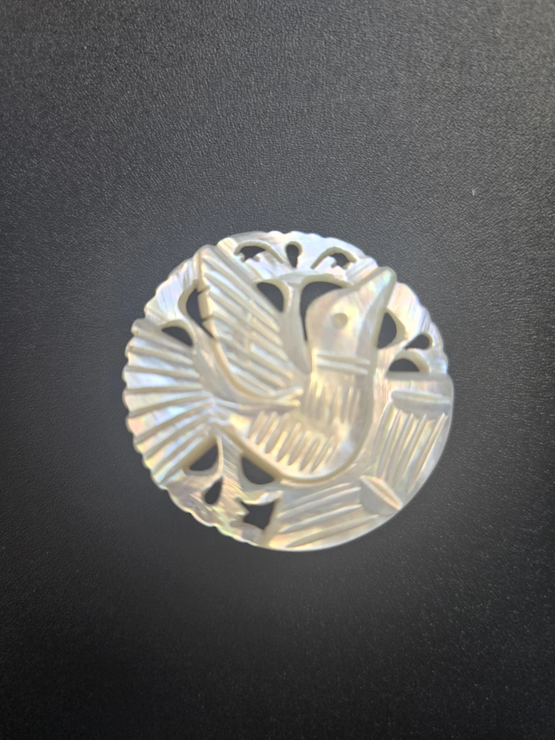 Mother of Pearl Brooch Handcarved