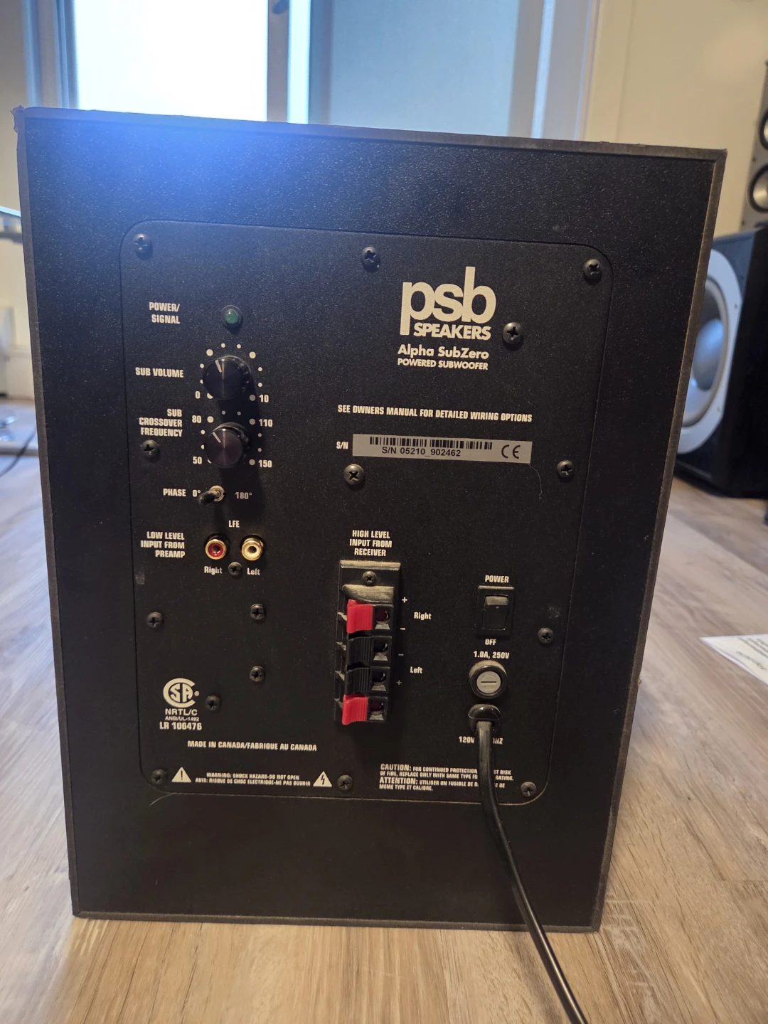 PSB Speakers Alpha SubZero Powered Subwoofer - photo 2