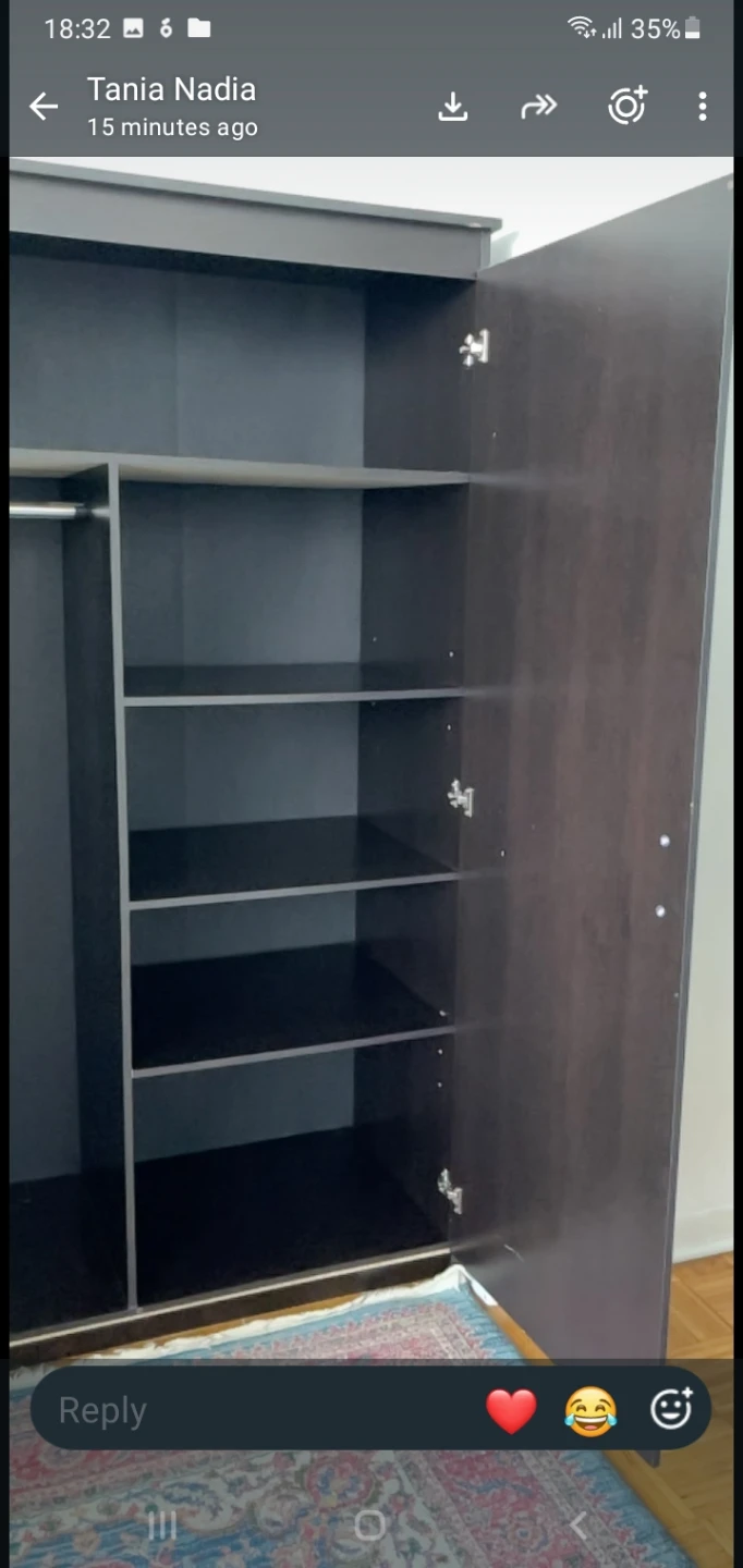 Dark Brown Double Door Wardrobe - photo 2