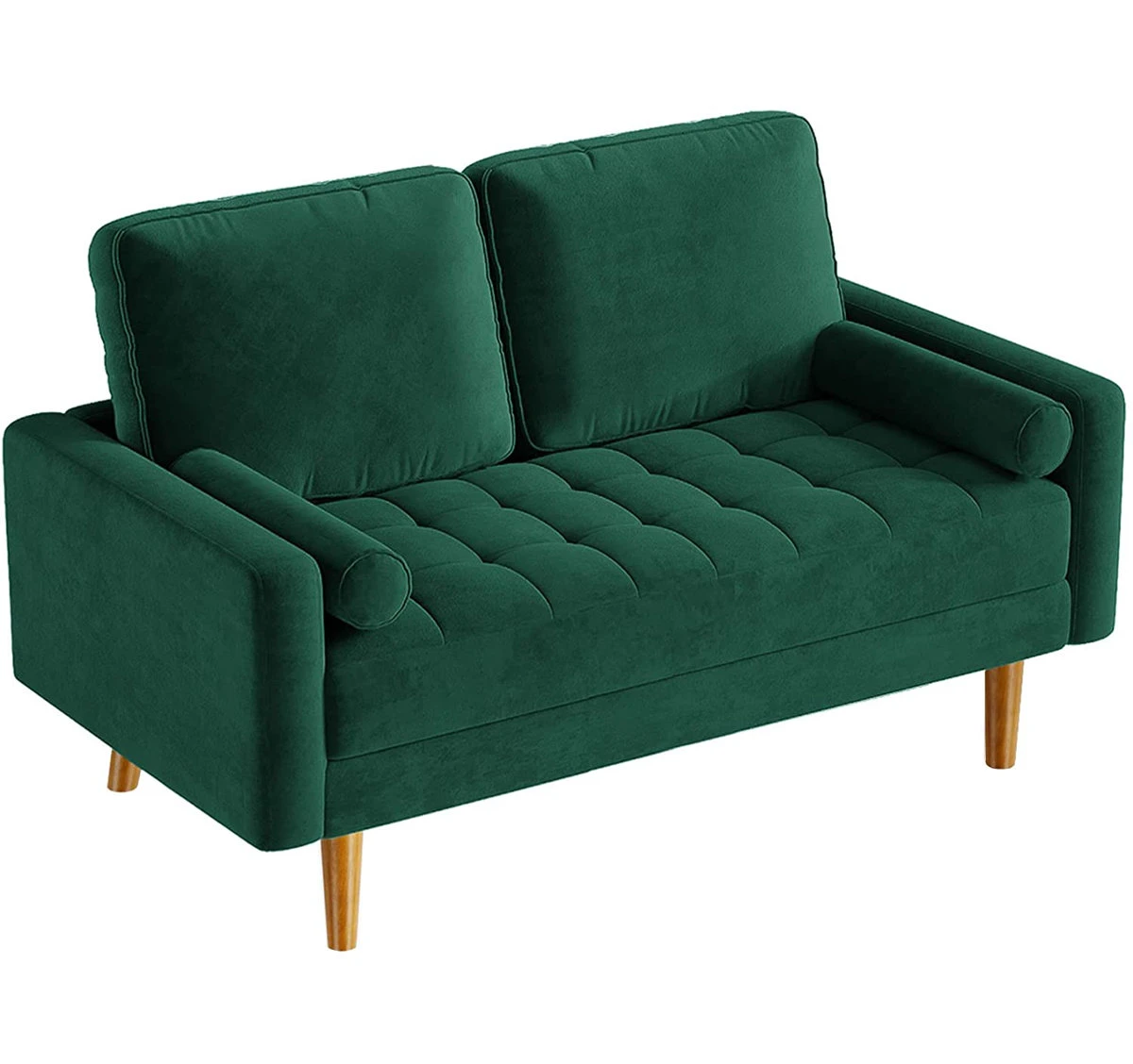 Emerald Green Velvet Loveseat Sofa - photo 2