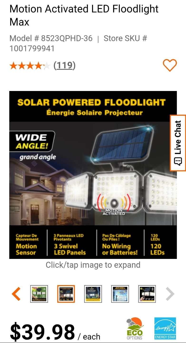 Bell+Howell Bionic FloodlightMax Motion Activated Solar LED - photo 3