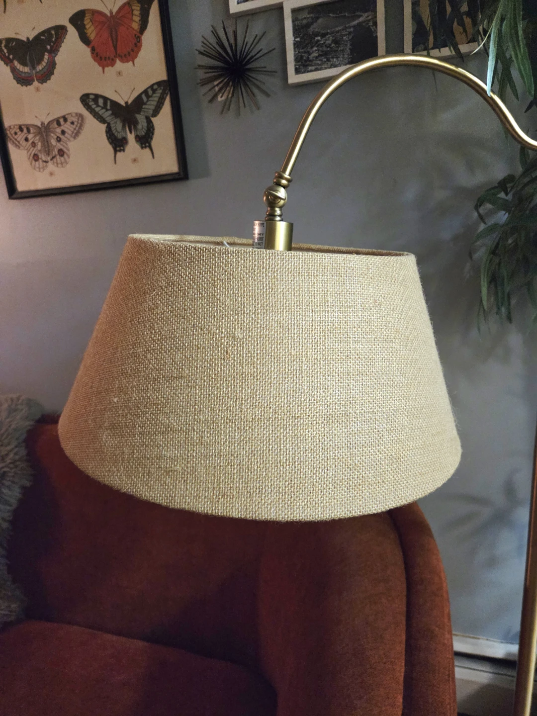 Funky Gold & Burlap Reading Lamp - photo 4