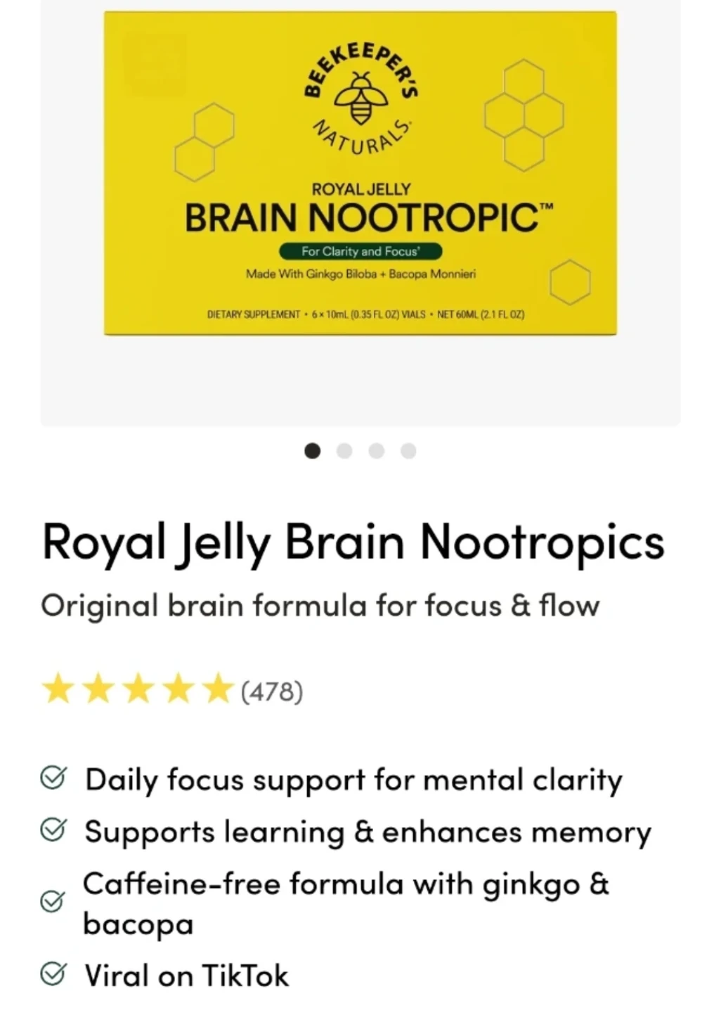 Beekeeper's Naturals Royal Jelly Brain Nootropics - photo 2