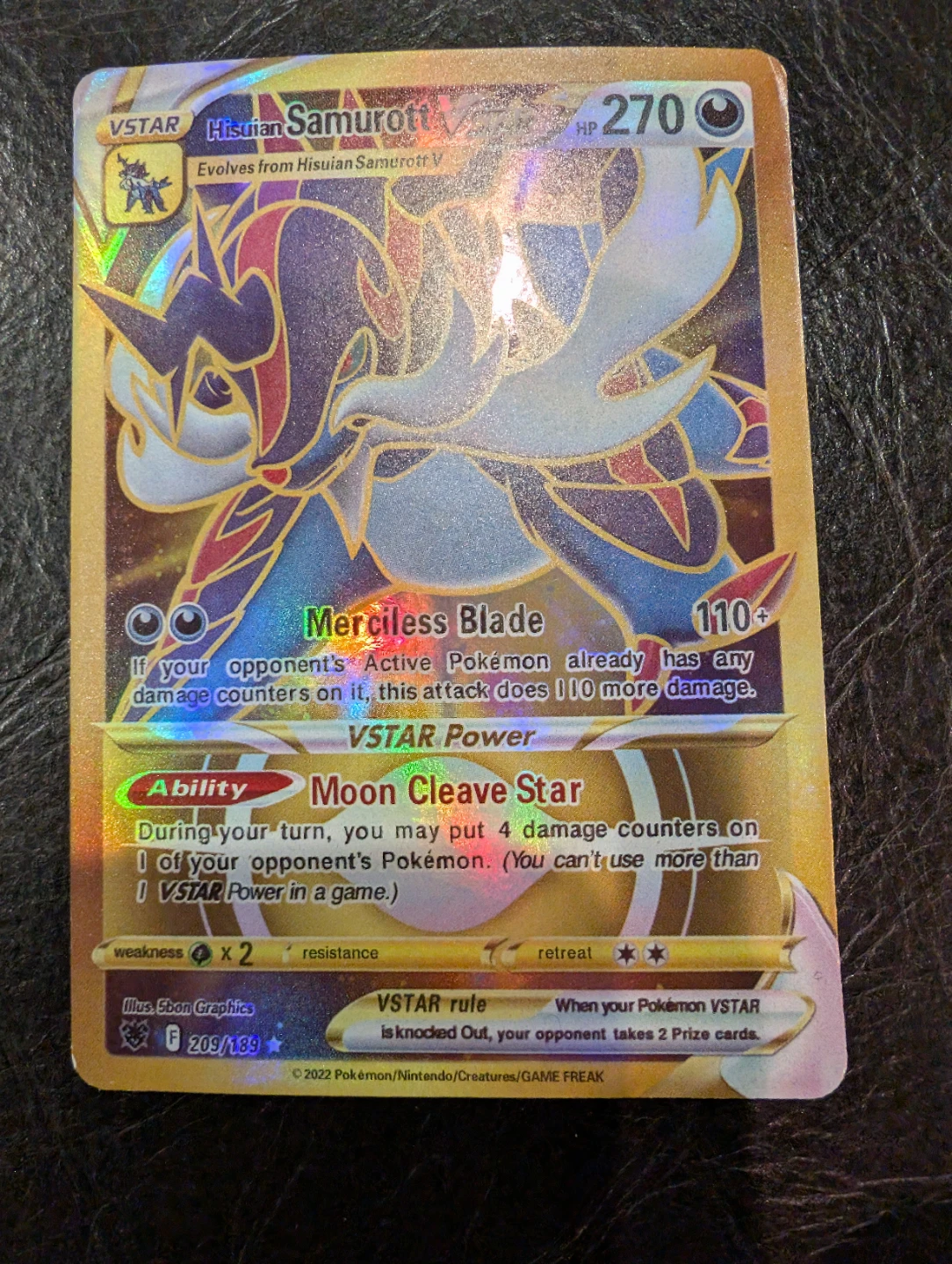 Pokemon Hisuian Samurott VSTAR  209/189 VStar