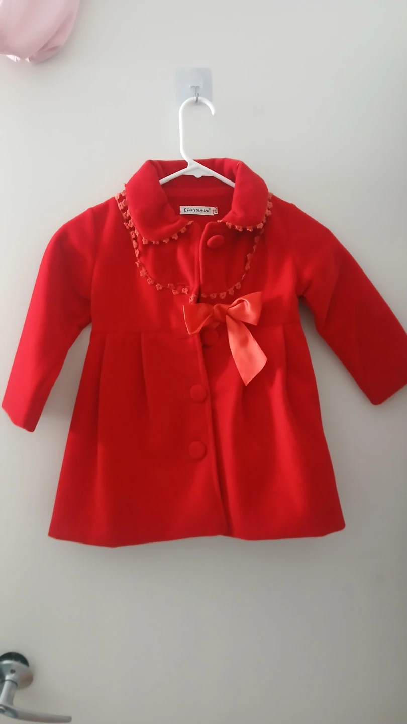 Red Baby Coat with Bow Detail