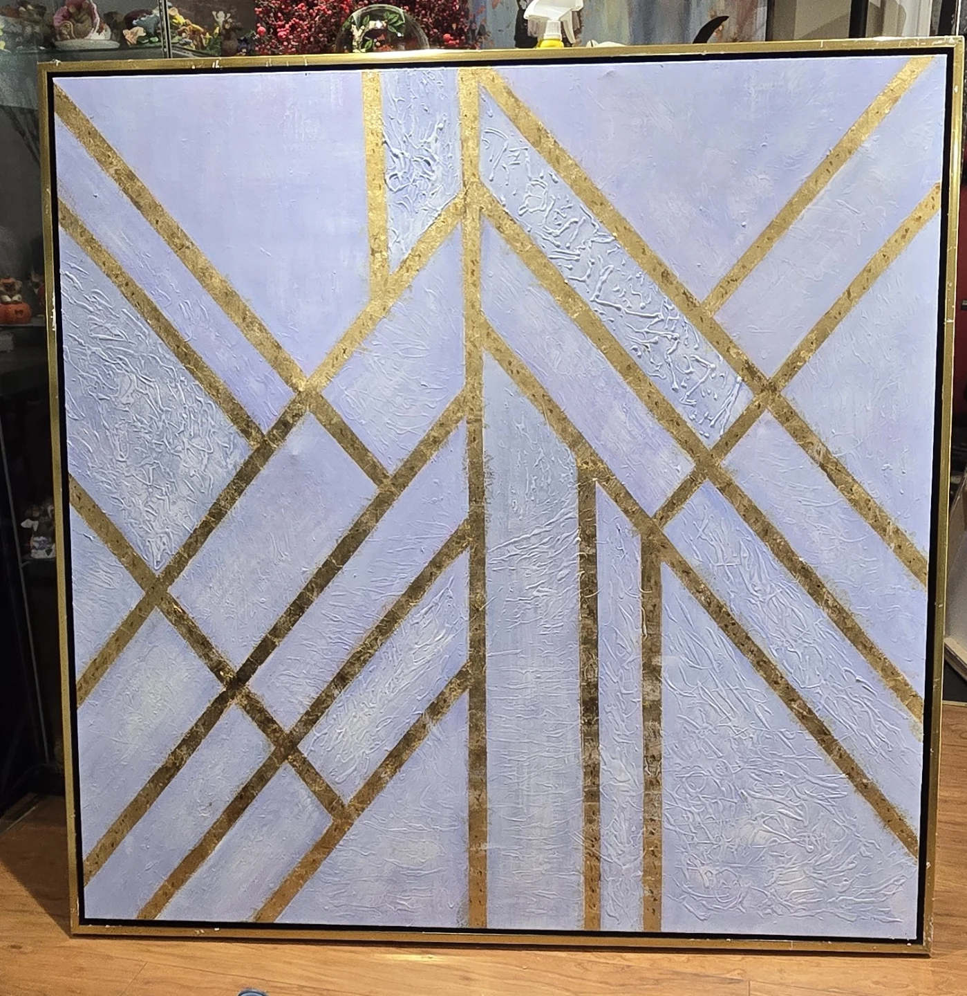 Abstract Geometric Picture with Gold Accents
