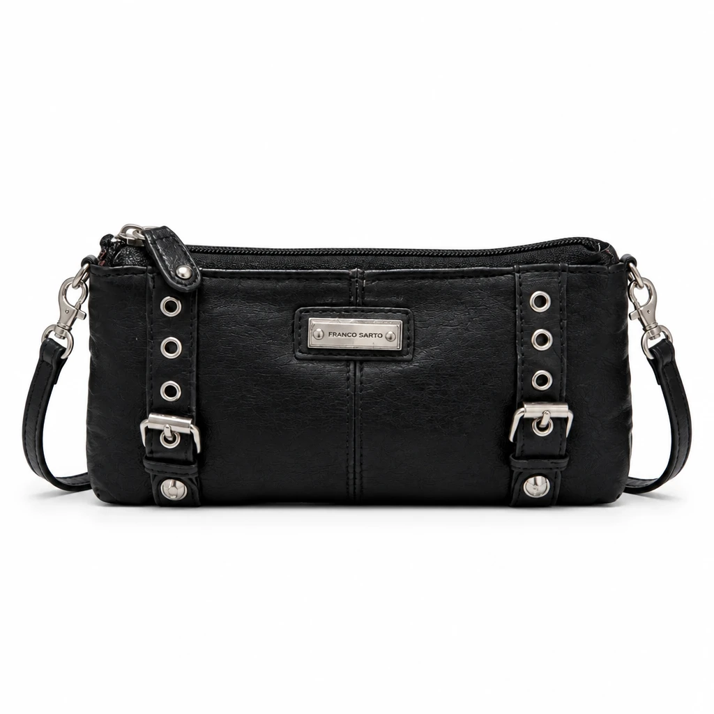 Franco Sarto Black Faux Leather Baguette Shoulder Bag - photo 3