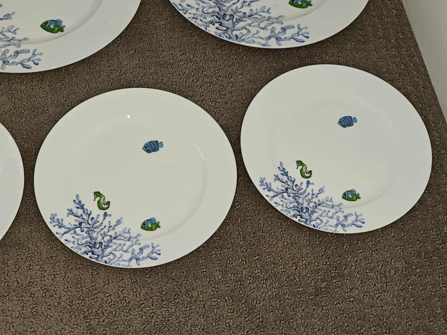 Set of 7 Fine Bone China Dinner & Salad Kitchen Plates 10" & 8" - photo 5