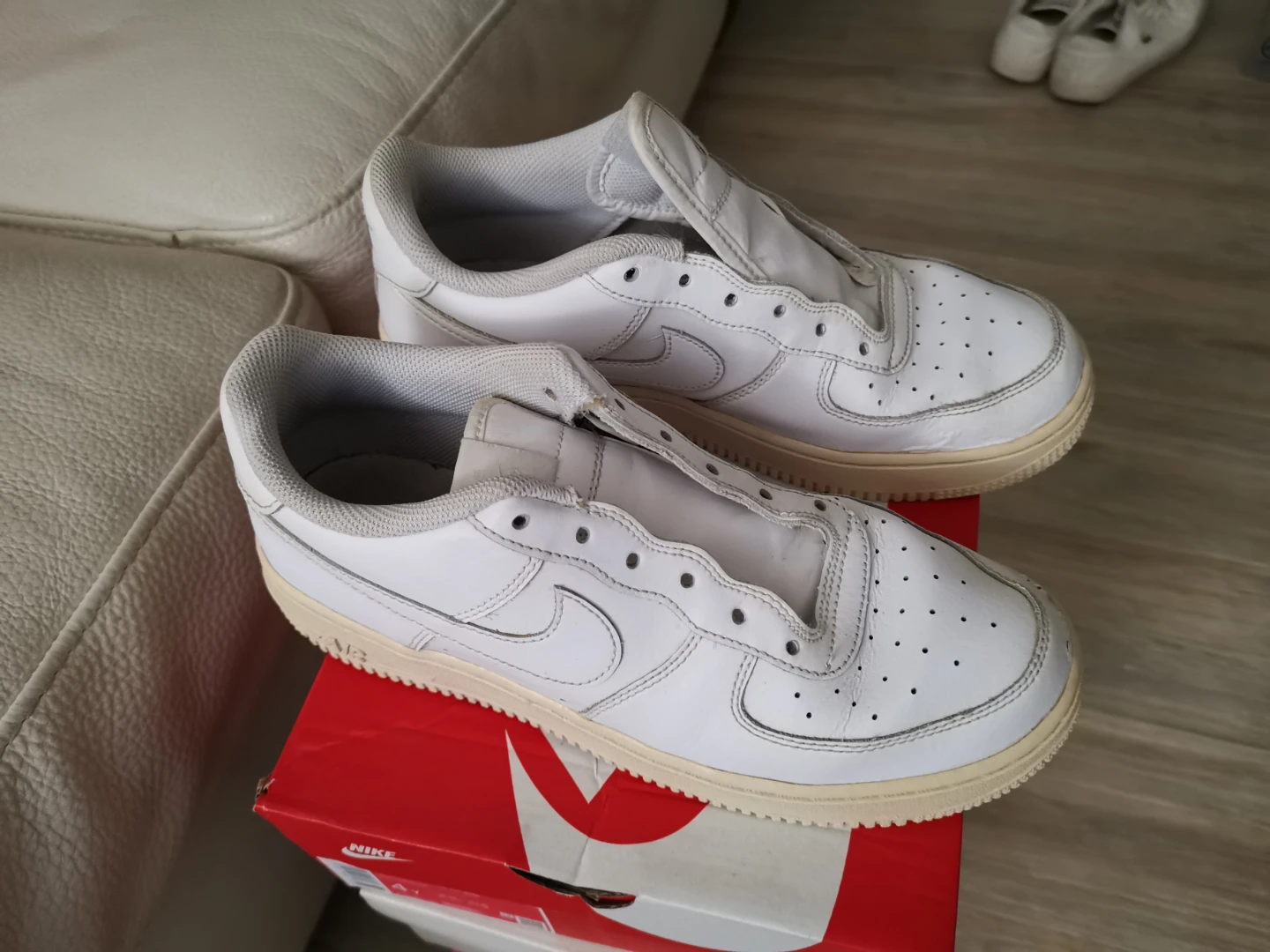 Nike Air Force 1 White Leather Sneakers