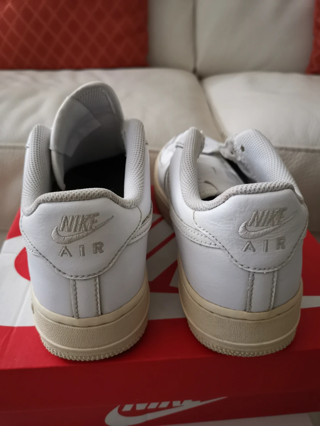 Nike Air Force 1 White Leather Sneakers - photo 3