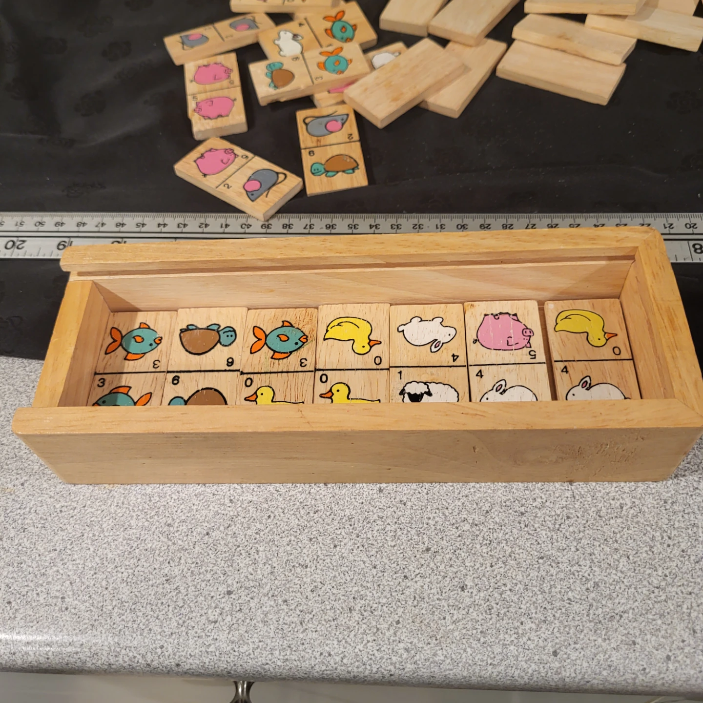 Wooden Farm Animal Dominoes Game with Box - photo 4
