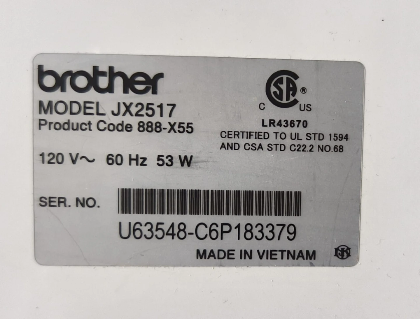 Brother JX2517 Sewing Machine - photo 2