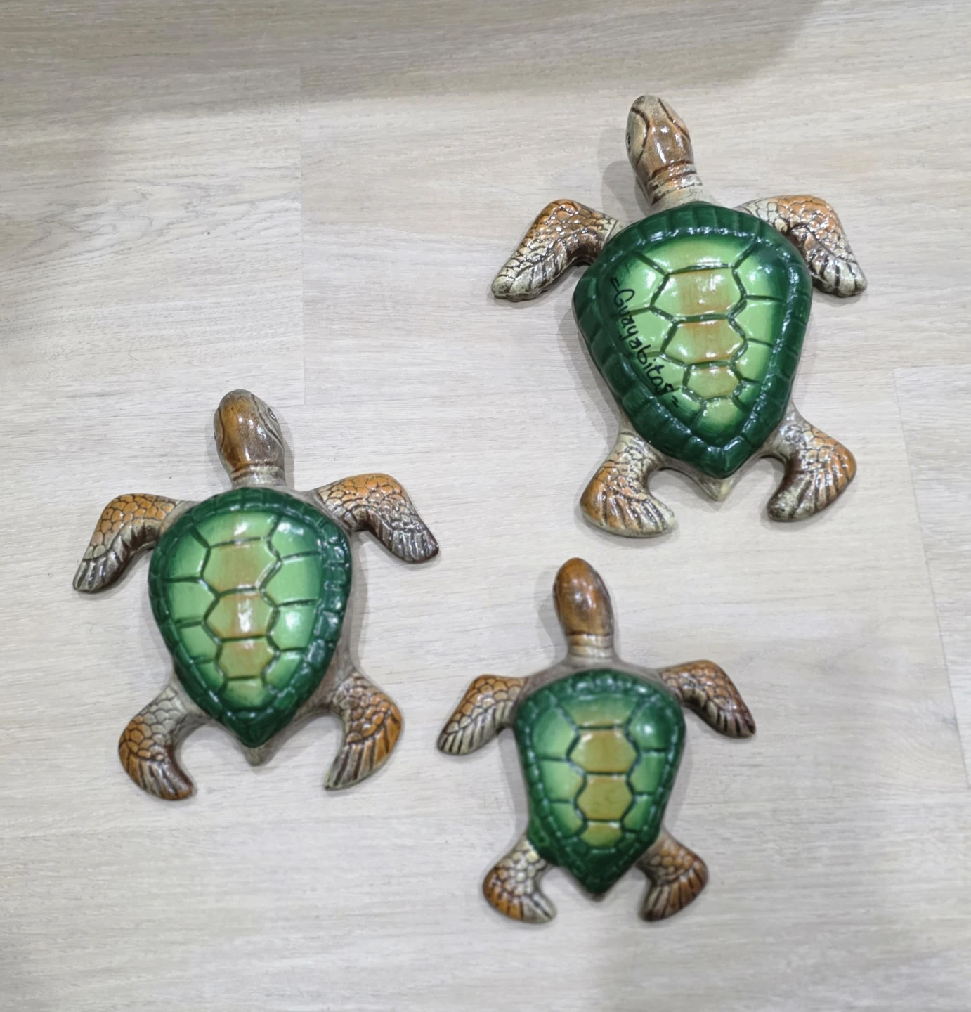 Set of 3 Decorative Ceramic wall Turtles