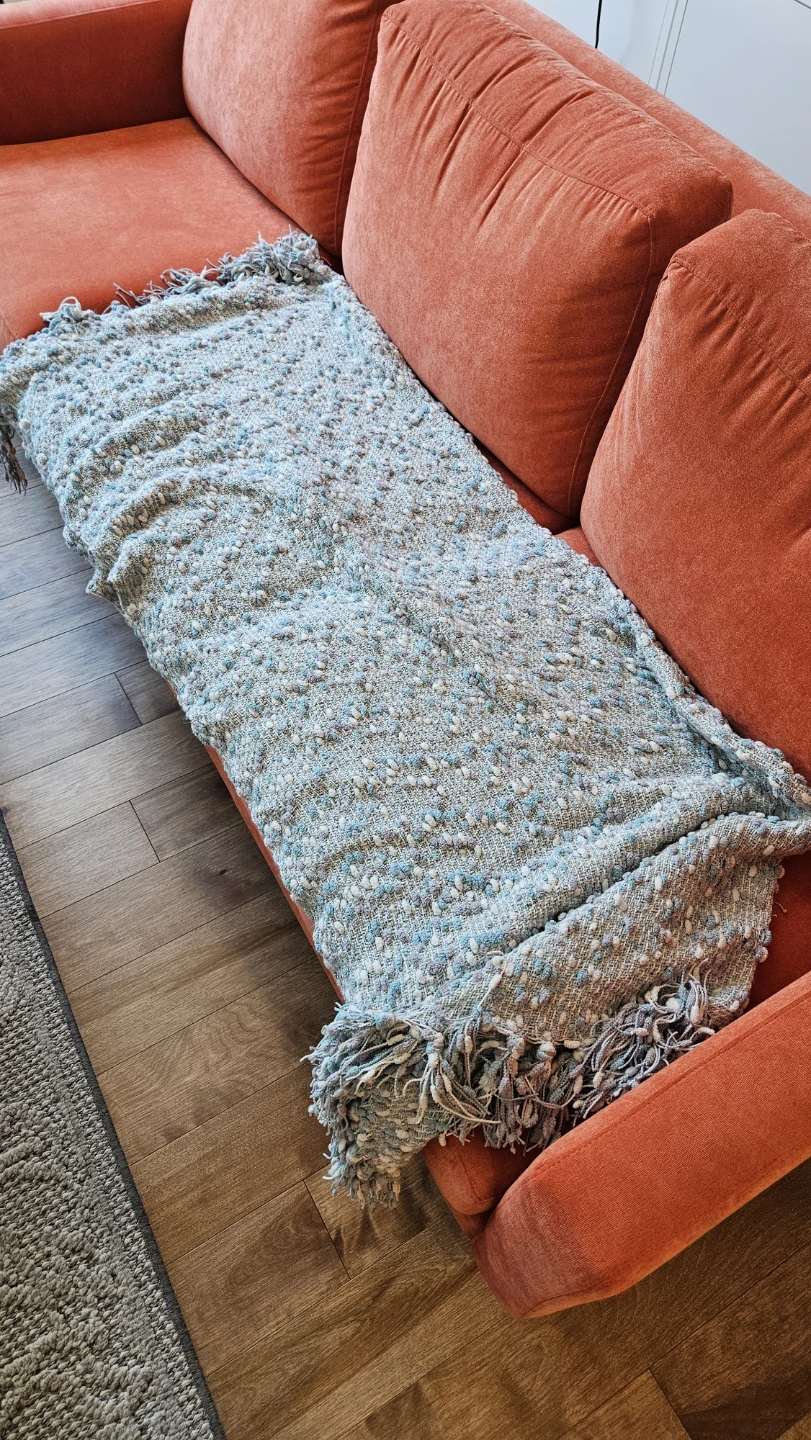 Textured Throw Blanket with Fringe - photo 3