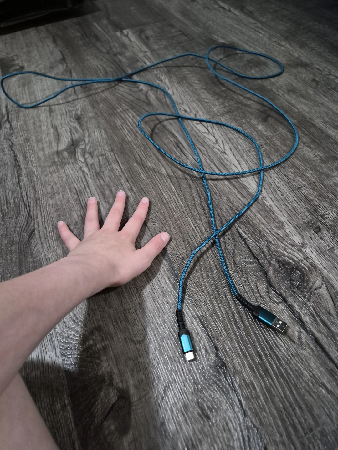 Teal USB-C Braided Charging Cable