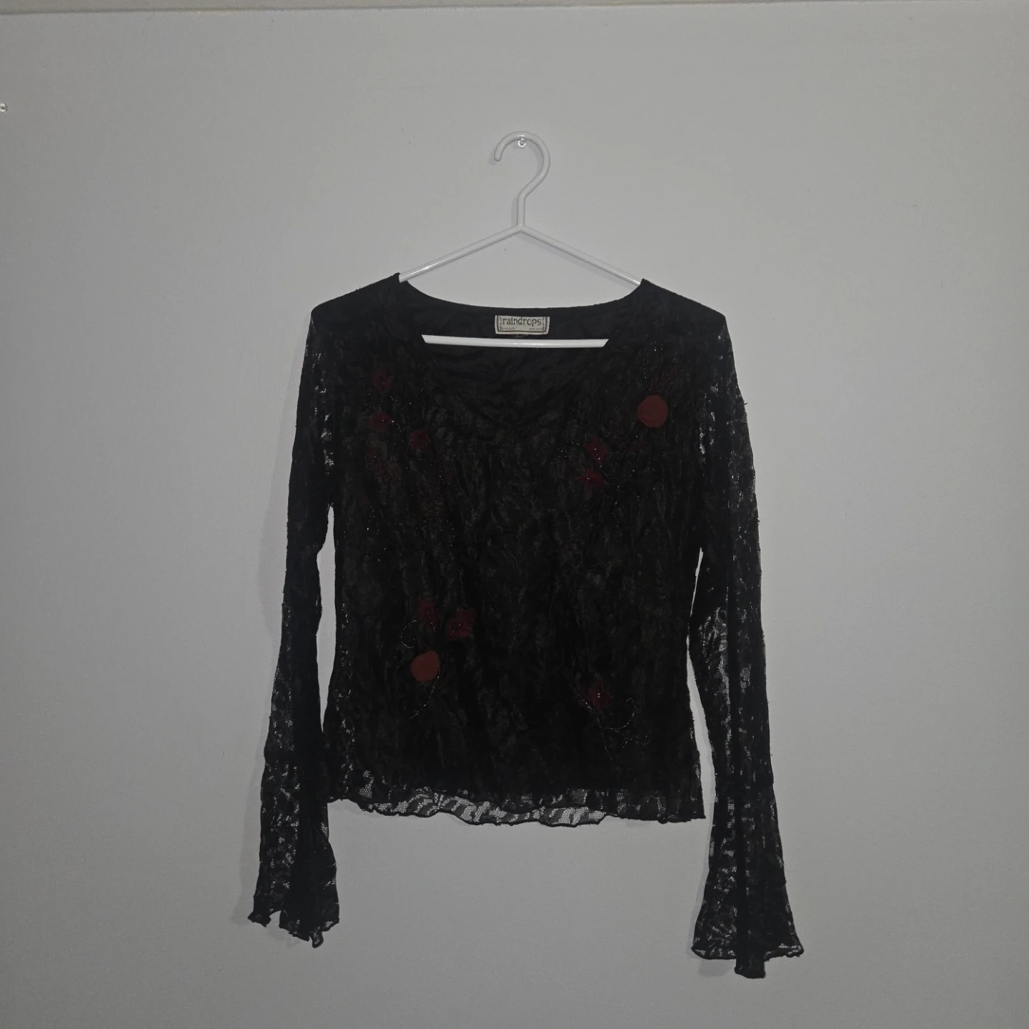 Black Lace & Beaded Top and Skirt Set - photo 2