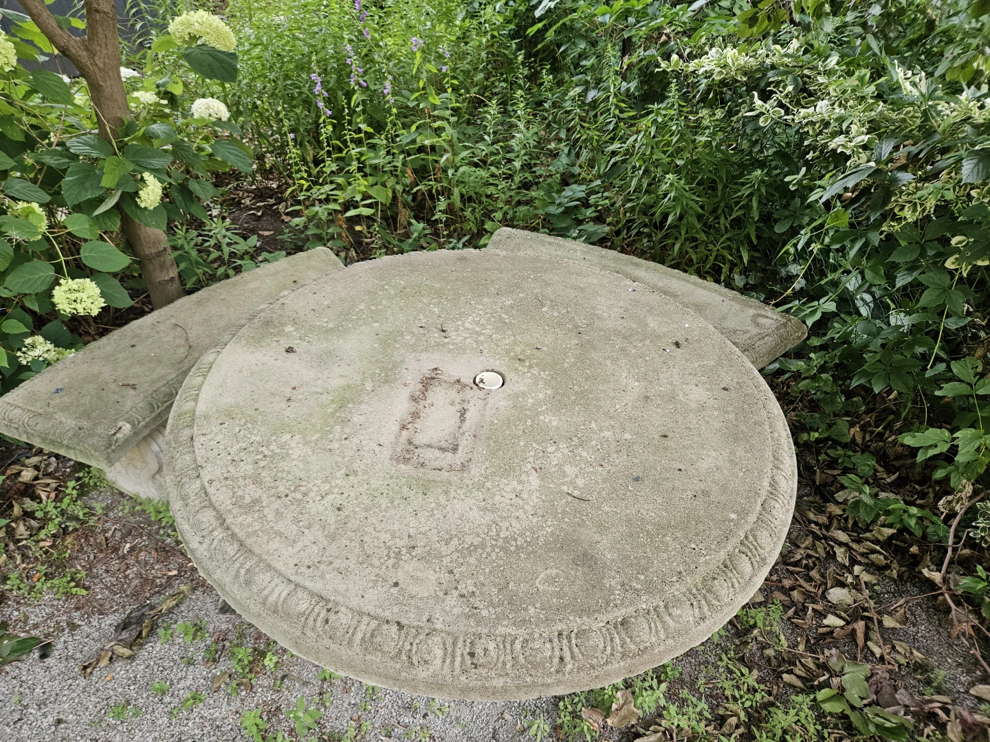 Concrete Round Picnic Table with Attached Benches - photo 4