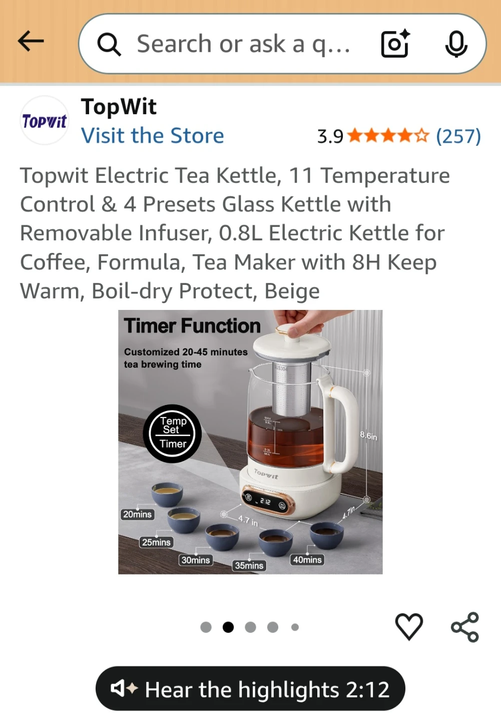 TopWit Electric Tea Kettle - photo 2