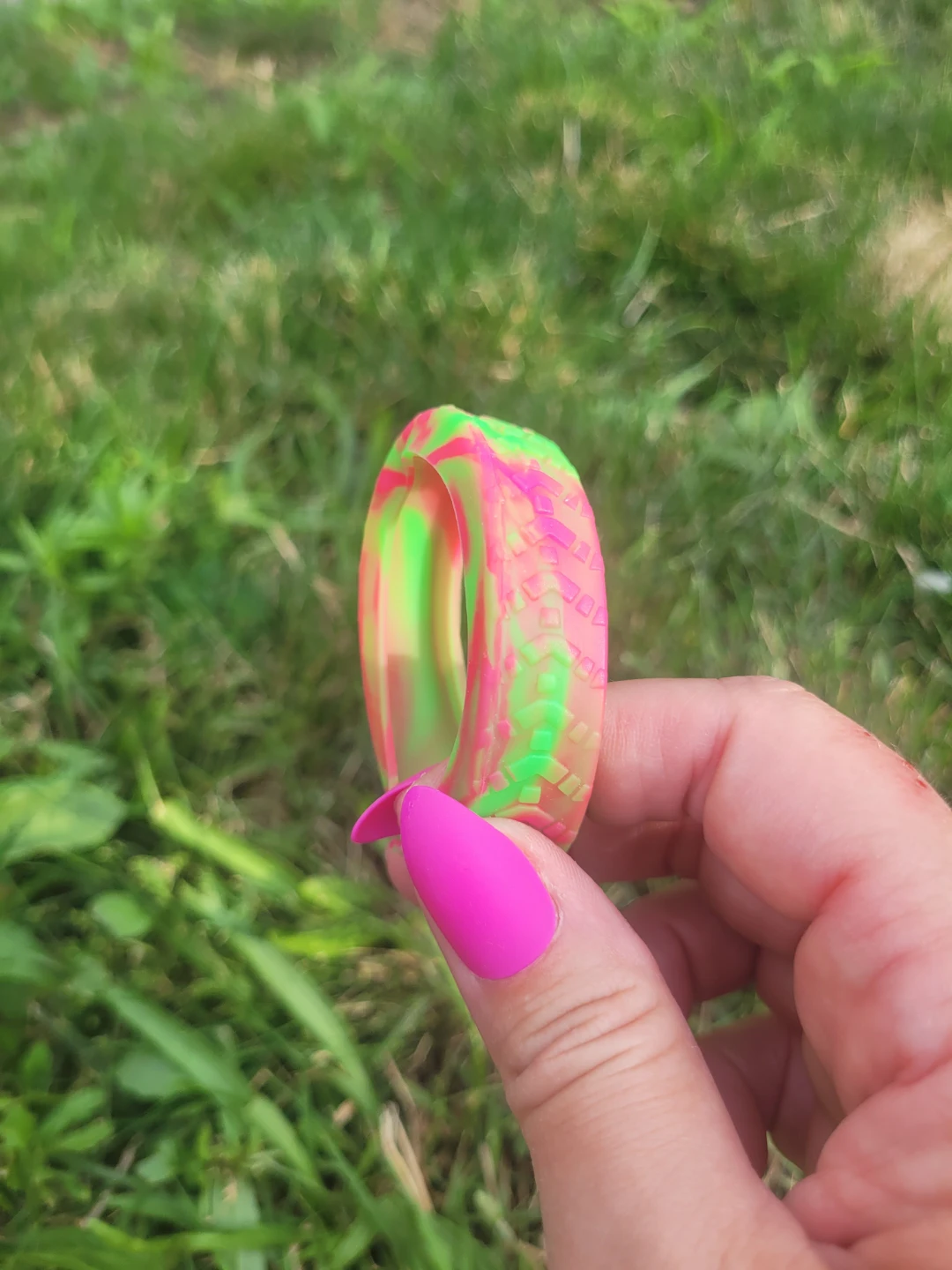 Silicone Wheel Covers - Pink & Green Swirl - photo 2
