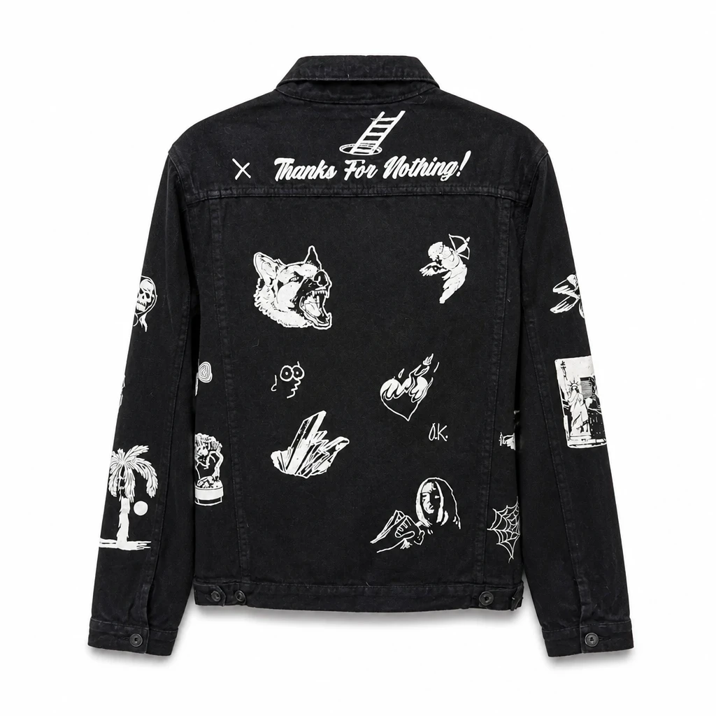 Rue 21 Black Denim Graphic Jacket - photo 3