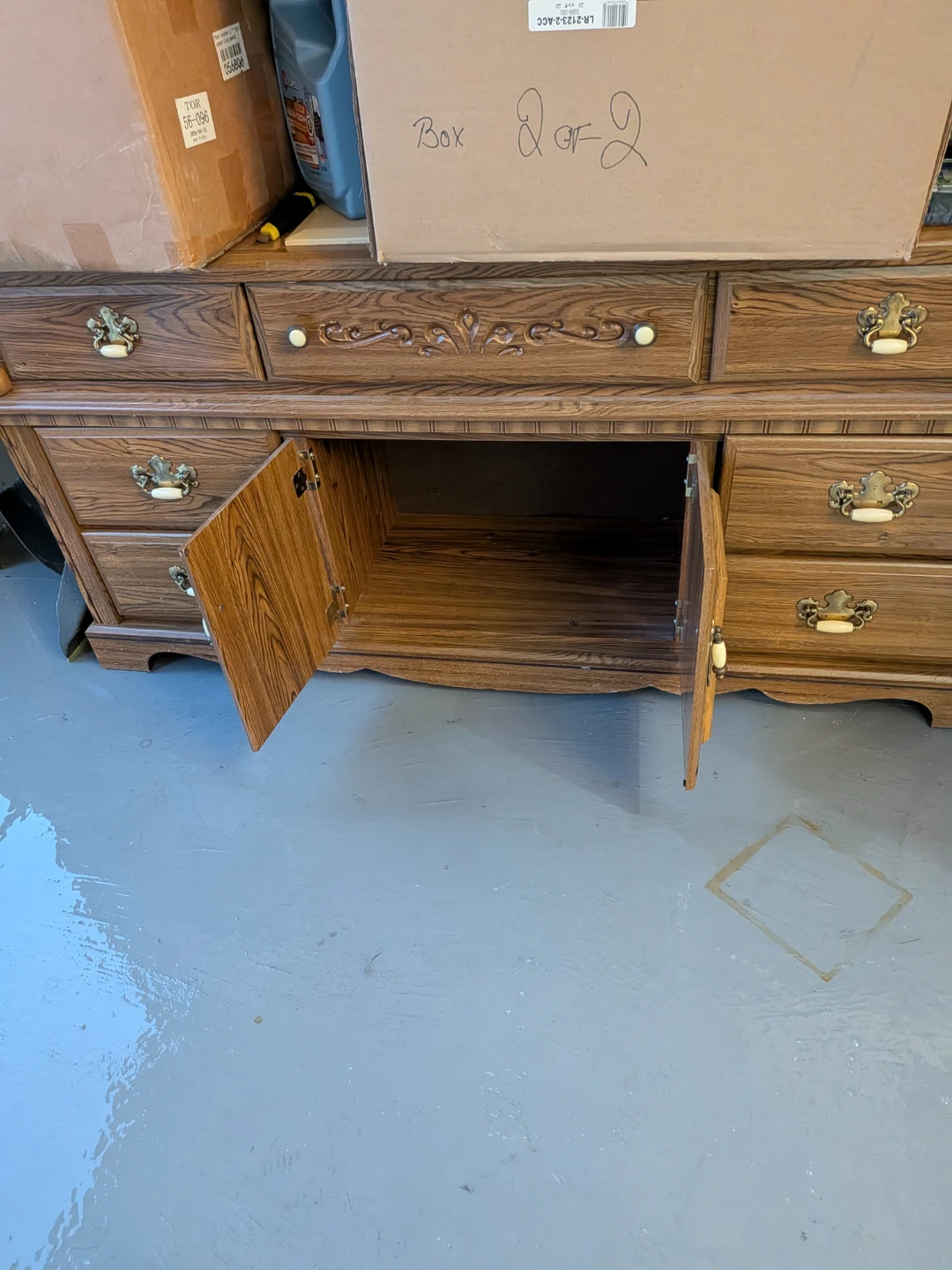 Wooden Dresser with Drawers and Cabinets - photo 4
