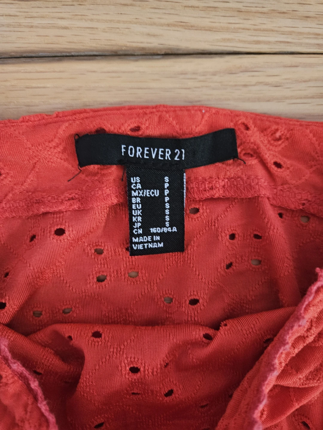 Forever 21 Red Eyelet Crop Top - Size S - photo 2