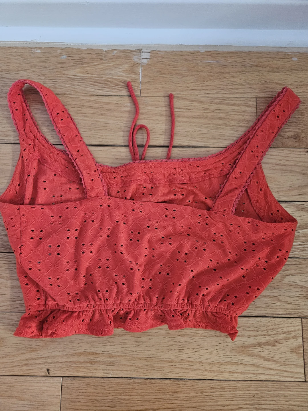 Forever 21 Red Eyelet Crop Top - Size S - photo 3