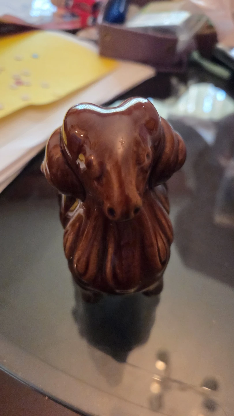 Vintage brown ceramic ram figurine - photo 2