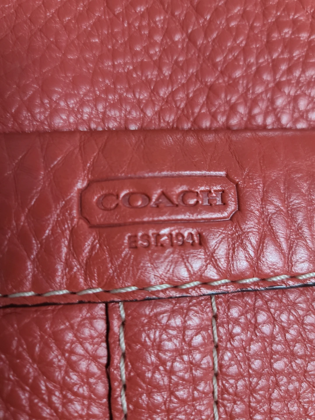 Coach Orange Leather Tote Bag - photo 3
