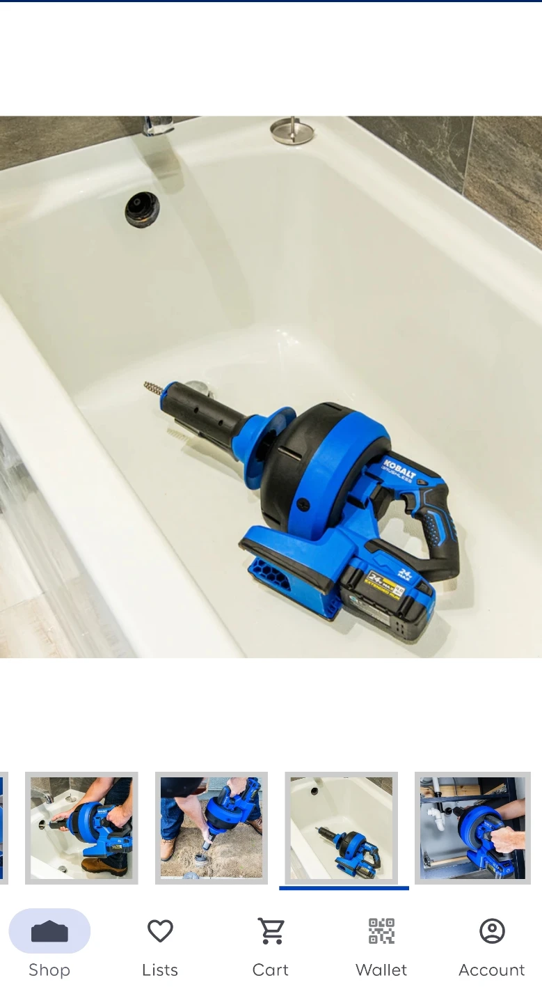 Kobalt 24-Volt 5/16-in dia x 35-ft L Cordless Machine Auger - photo 2