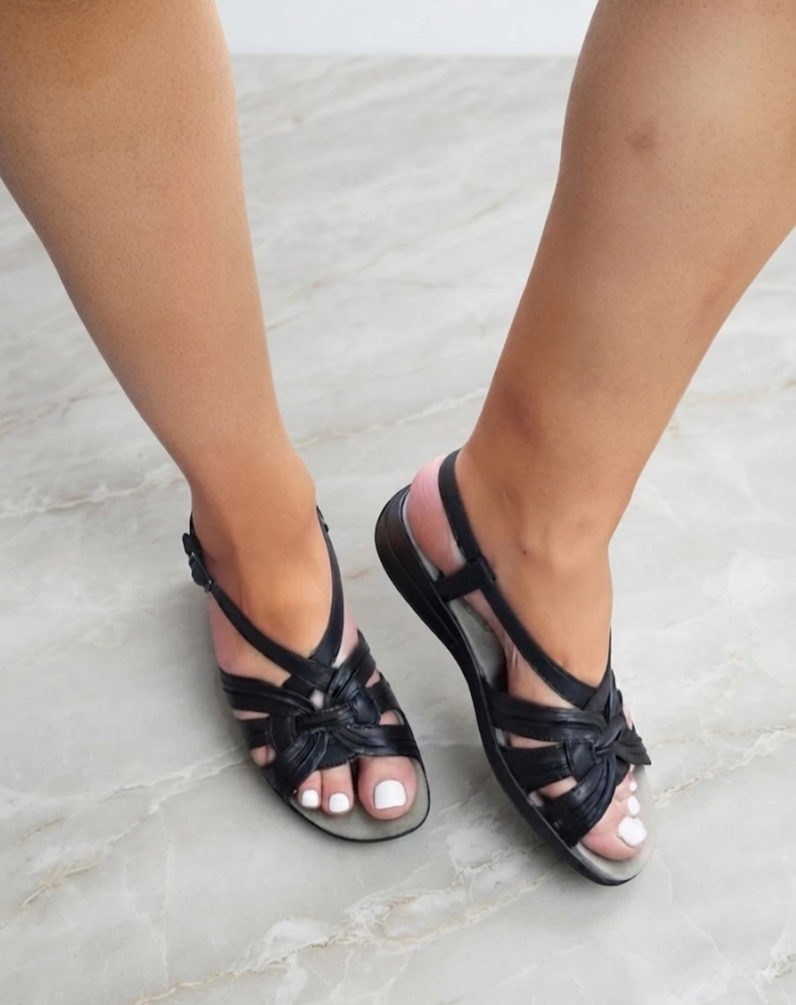 Wear.Ever. Black Comfort Wedge Sandals