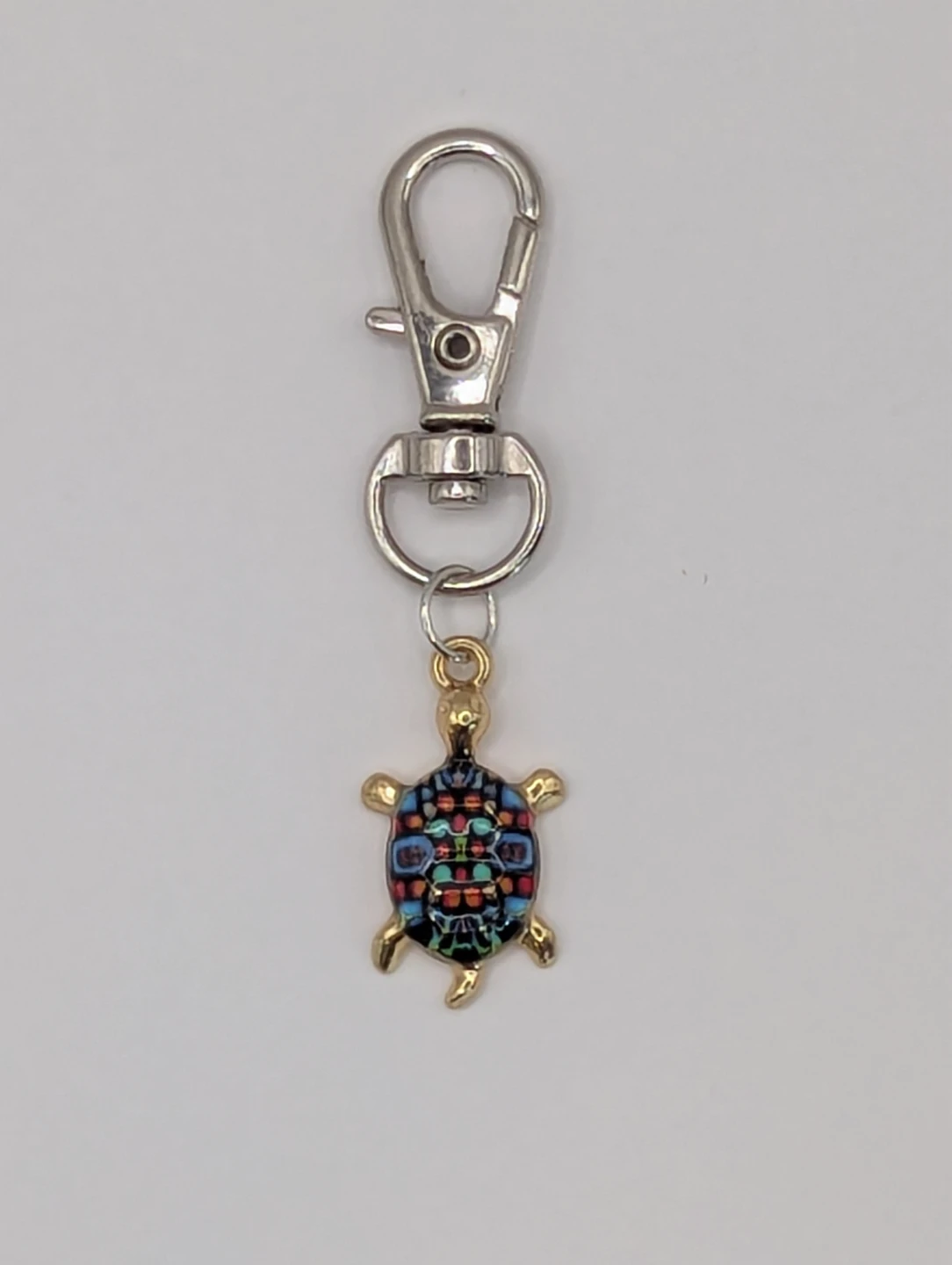 Colorful Sea Turtle Charm with Lobster Clasp