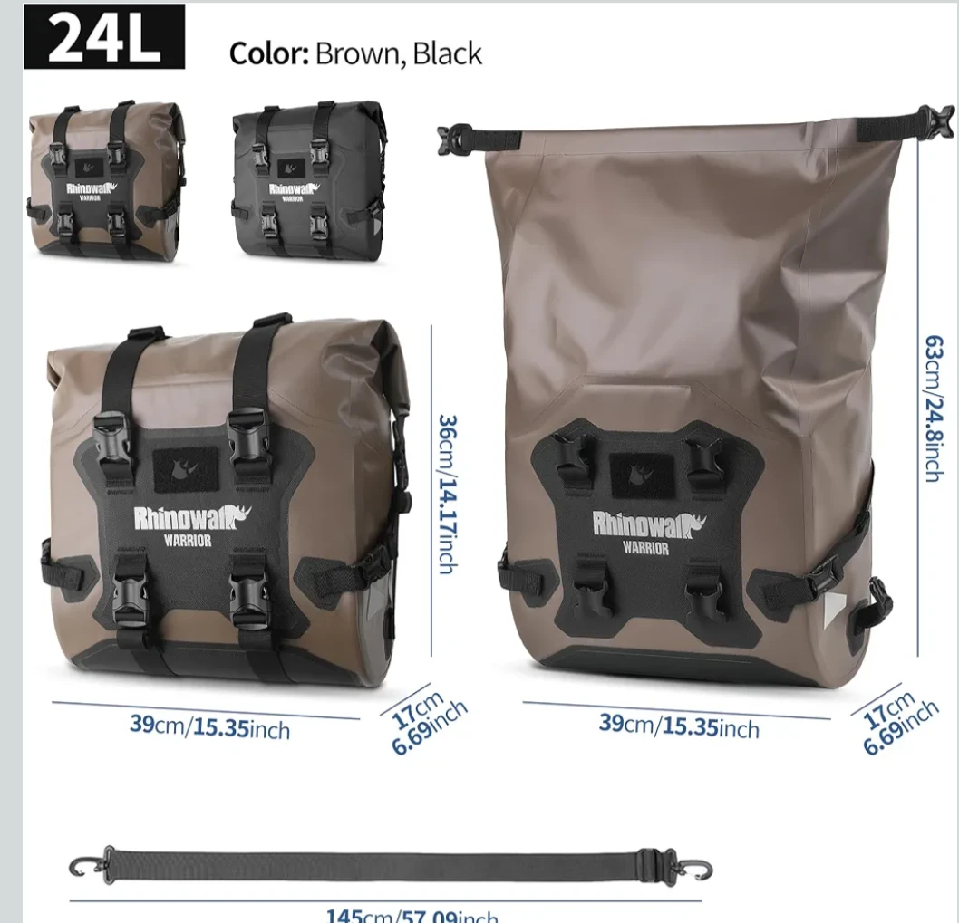 RHINOWALK Motorcycle Saddle Bags - 24L Brown - photo 5