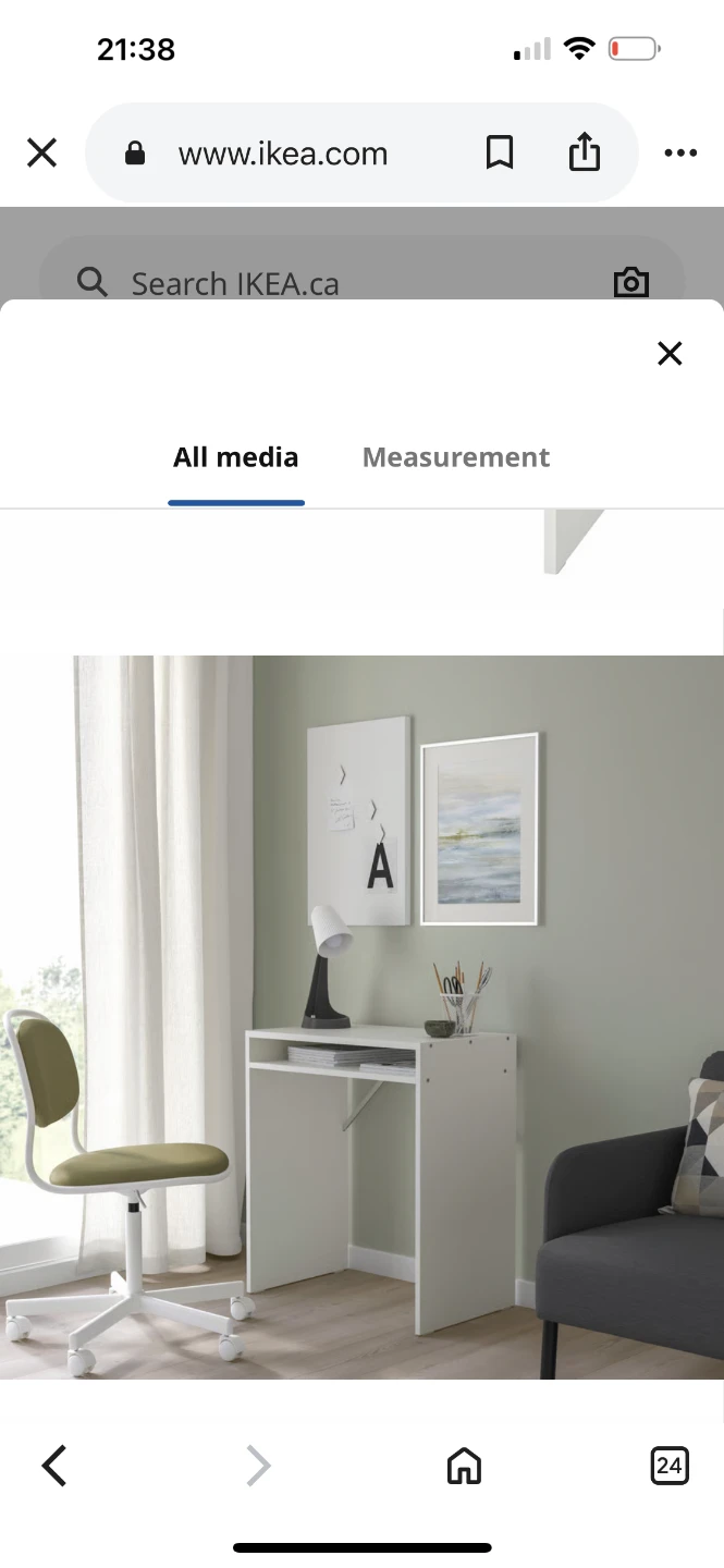 IKEA White Desk with Shelf - photo 3