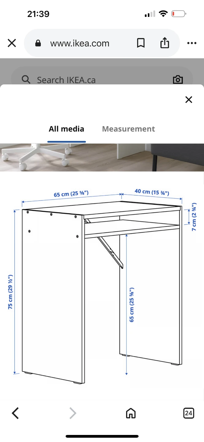 IKEA White Desk with Shelf - photo 4