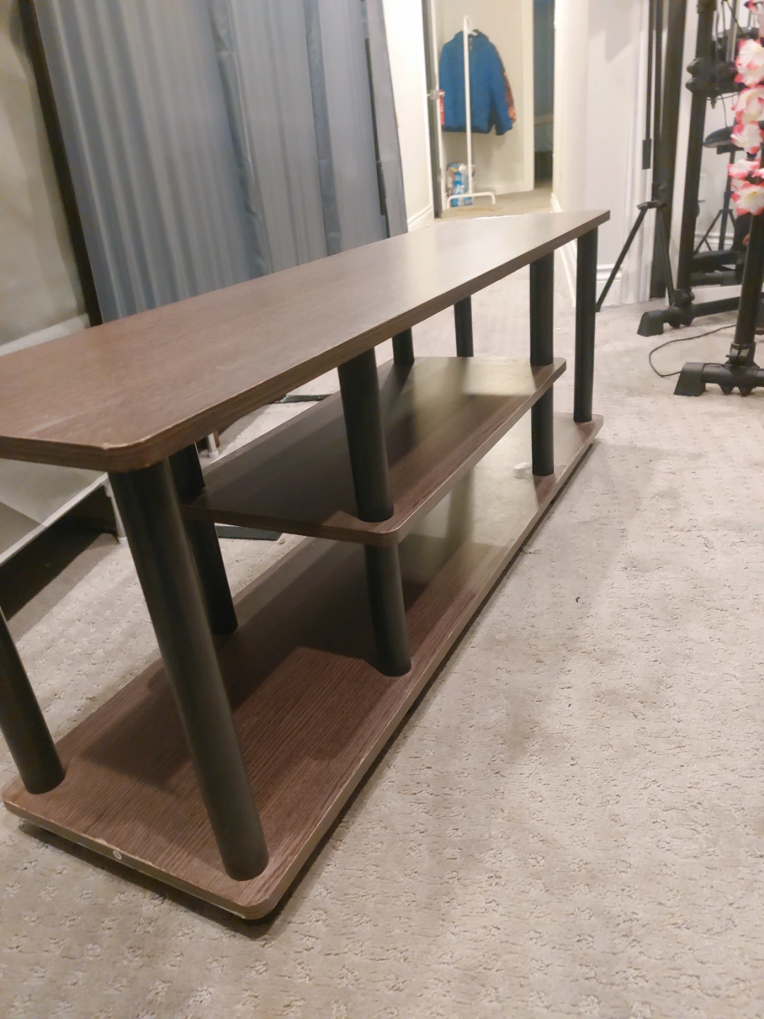 Wood TV Stand with Shelves - photo 2