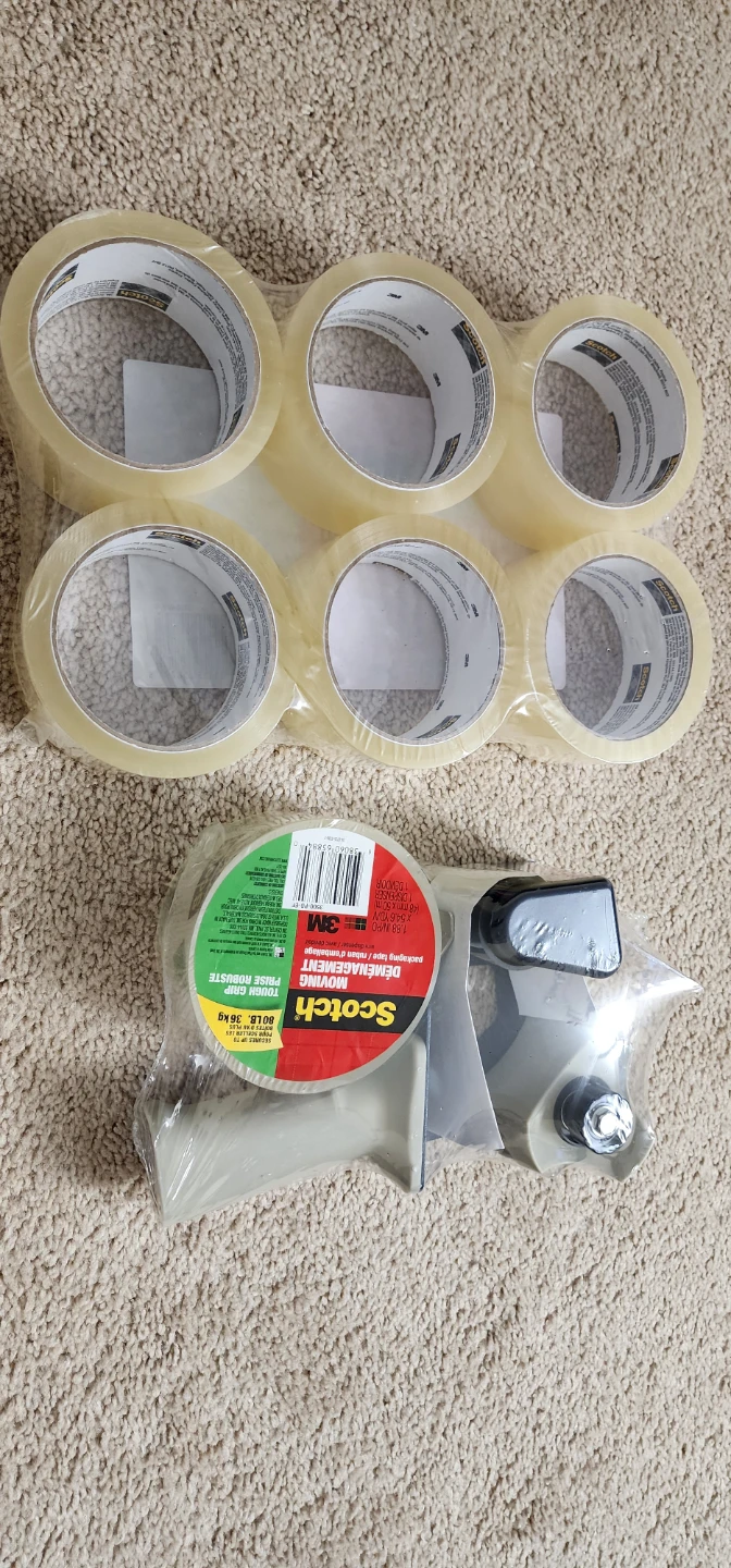 Scotch Moving Tape Dispenser with 6 Rolls of Tape