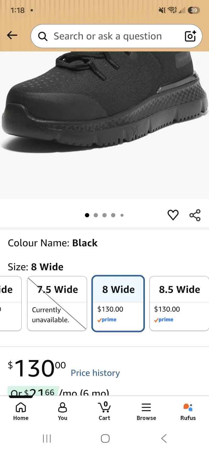 Size 8, PRO Women's Black Safety Shoes - photo 5