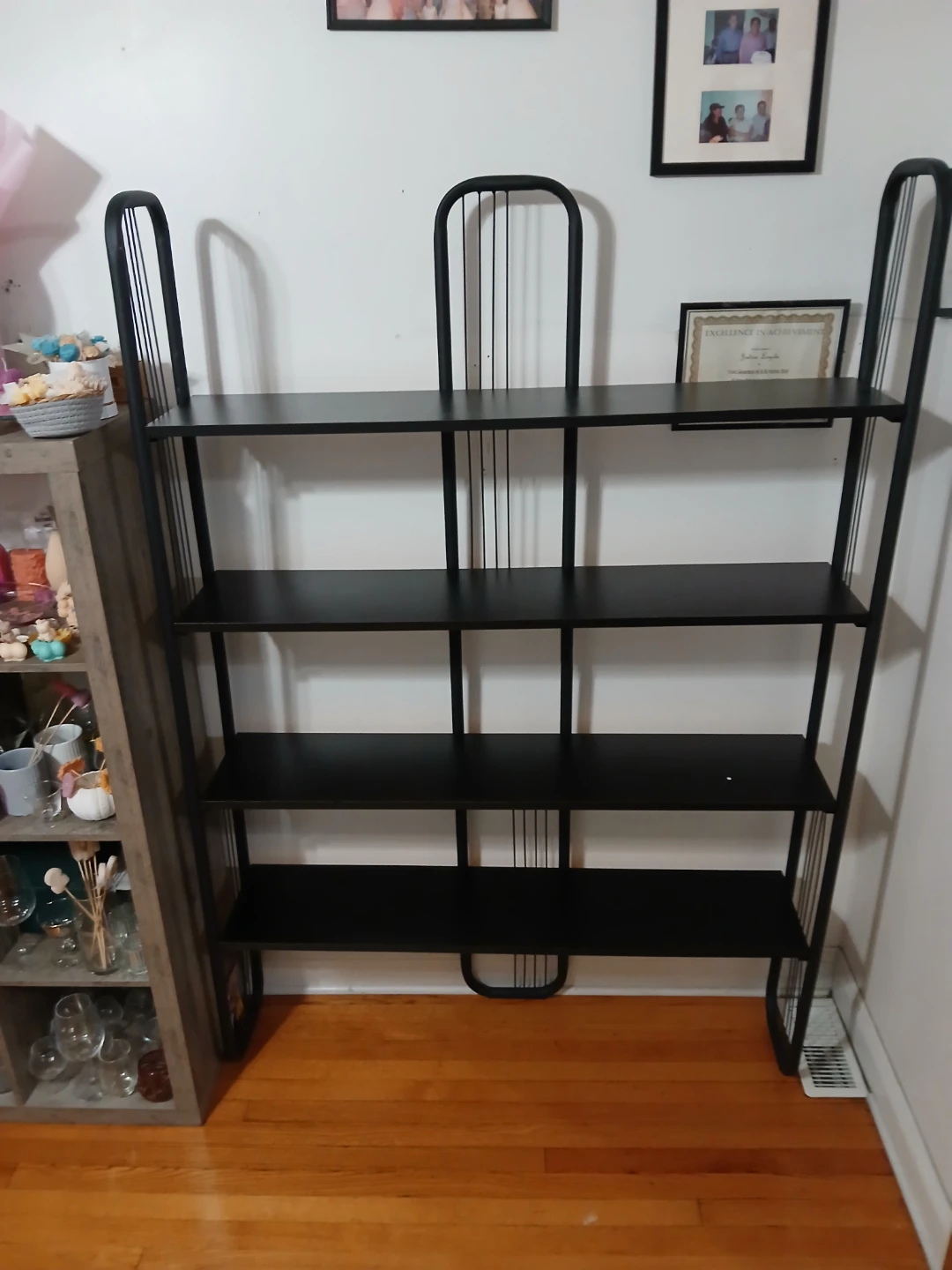 Black Metal 4-Shelf Bookshelf